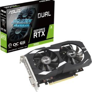 Tarjeta de Video Gaming ASUS Dual GeForce RTX 3050 OC Edition | 6GB GDDR6 | Arquitectura NVIDIA Ampere | Ray Tracing y DLSS | Doble Ventilador Axial-tech | PCIe 4.0