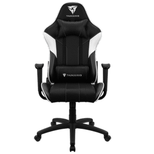 Silla Gaming ThunderX3 EC3 Black | Tecnología AIR Tech Transpirable | Cuero Sintético Premium con Patrón de Carbono | Reclinación 180° | Pistón Clase 4 | Negro Mate