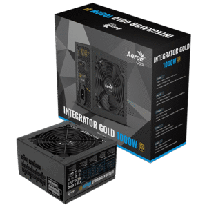 Fuente de Poder AeroCool Integrator Gold 1000W | 1000W | Certificación 80 PLUS Gold | Totalmente Modular | Estándar ATX 3.0 & PCIe 5.0 | Condensadores Japoneses 105°C | Negro