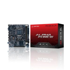 Motherboard Gaming Arktek AK-H61-VS | Socket LGA 1155 | Intel 2da y 3ra Gen | Soporte DDR3 1600 MHz | M.2 NVMe y SATA | Salida HDMI y VGA | Micro-ATX