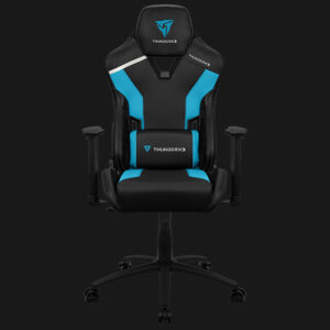 Silla Gaming ThunderX3 TC3 Azure Blue | Tecnología AIR Tech Transpirable | Cuero Sintético Premium con Patrón de Carbono | Reclinación 180° | Pistón Clase 4 | Azul y Negro