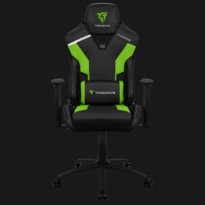 Silla Gaming ThunderX3 TC3 Neon Green | Tecnología AIR Tech Transpirable | Cuero Sintético Premium con Patrón de Carbono | Reclinación 180° | Pistón Clase 4 | Verde Neón