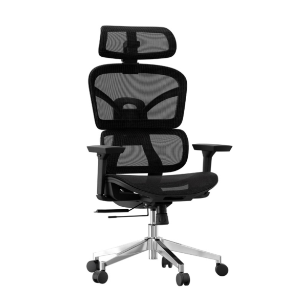 Silla Ejecutiva de Oficina Xtech Paphos XTF-OC415 | Respaldo de Malla Transpirable | Soporte Lumbar Integrado | Altura Ajustable | Base Cromada | Negro