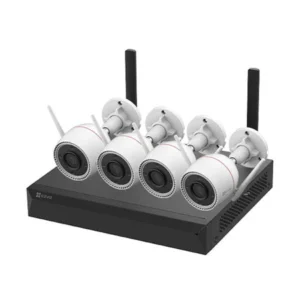 EZVIZ Kit de 4 cámaras H3c 2K⁺ + NVR | Sistema de Seguridad WiFi | 4 Cámaras 4MP (2K⁺) | Grabador NVR X5S | Visión Nocturna en Color | IP67 | Blanco