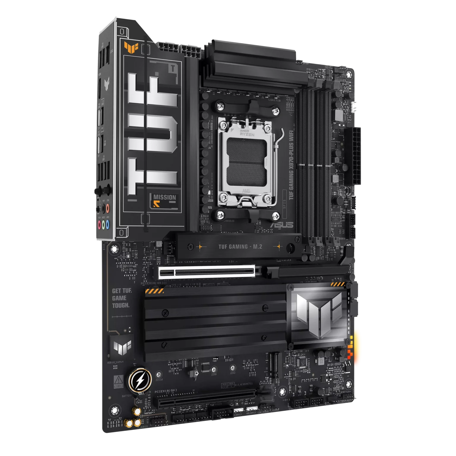 Motherboard Gaming ASUS TUF GAMING X870-PLUS WIFI | Socket AM5 | AMD Ryzen 9000 Ready | WiFi 7 y USB4 40Gbps | Soporte DDR5 8000+ MHz (OC) | PCIe 5.0 | ATX
