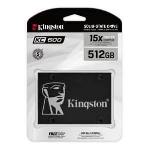 Kingston KC600 SSD | 512GB | SATA 3.0 | 6Gbps | Hardware de Auto-Cifrado AES 256-bit | 3D TLC NAND | 2.5"