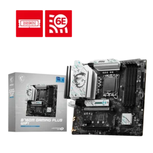 Motherboard Gaming MSI B760M GAMING PLUS WIFI | Socket LGA 1700 | Intel 12va, 13va y 14va Gen | Soporte DDR5 6800+ MHz (OC) | PCIe 4.0 | Wi-Fi 6E y 2.5G LAN | Micro-ATX