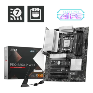Motherboard Gaming MSI PRO B850-P WIFI | Socket AM5 | Procesadores AMD Ryzen 9000 | Wi-Fi 7 y 5G LAN | Soporte DDR5 | PCIe 5.0 | Formato ATX