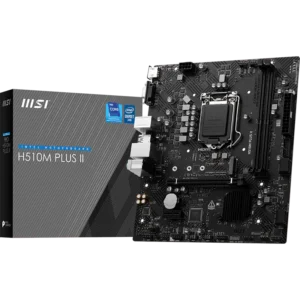 Motherboard Gaming MSI H510M PLUS II | Socket LGA 1200 | Intel 10ma y 11va Gen | Soporte DDR4 3200 MHz | PCIe 4.0 | M.2 Gen3 | LAN Gigabit | Micro-ATX