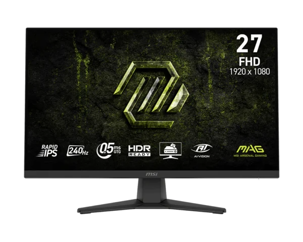 Monitor Gaming MSI MAG 272F X24 | 27 Pulgadas | Panel IPS Full HD | Tasa de Refresco 240Hz | Tiempo de Respuesta 1ms (GtG) | Adaptive-Sync | Negro