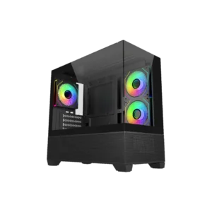 Gabinete Cooler Master Elite 490 | Mini-Tower | Soporta Placas Micro-ATX / ITX | Incluye 3 Ventiladores ARGB PWM | Puerto USB-C 20Gbps | Vidrio Templado | Negro