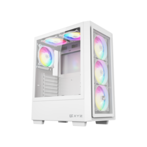 Gabinete Gamer XYZ AIRONE 100-X MESH | Frontal de Malla | 6 Ventiladores ARGB Incluidos | USB Tipo-C | Vidrio Templado Deslizante | ATX  | Blanco