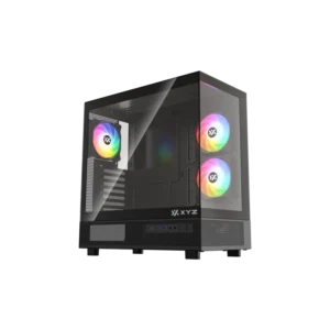 Gabinete Gamer XYZ AURORAX 50 | Diseño Panorámico | 3 Ventiladores ARGB PWM Incluidos | USB Tipo-C | Soporte E-ATX - Negro