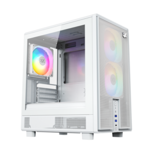 Gabinete Gamer XYZ ATOM Black | Diseño Compacto Micro-ATX | 3 Ventiladores PULSAR ARGB PWM | Panel Frontal de Malla | USB Tipo-C - Blanco