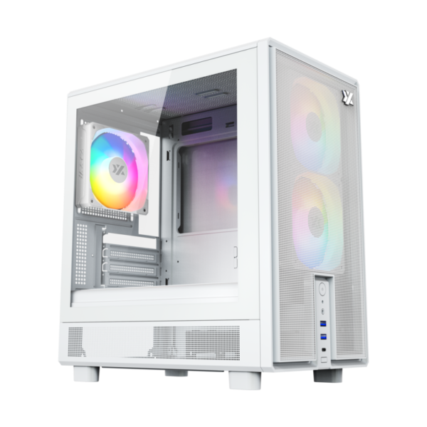 Gabinete Gamer XYZ ATOM Black | Diseño Compacto Micro-ATX | 3 Ventiladores PULSAR ARGB PWM | Panel Frontal de Malla | USB Tipo-C