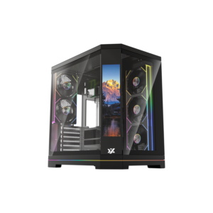 Gabinete Gamer XYZ Neutron X Pro | Diseño de Doble Cámara | Vidrio Templado Panorámico | Soporta 9 Ventiladores | USB 3.0 | Filtros de Polvo Magnéticos