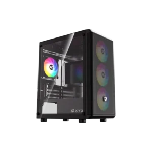 Gabinete Gamer XYZ AIRONE 60 MESH LITE Black | Micro-ATX | Frontal de Malla | 4 Ventiladores ARGB Incluidos | Vidrio Templado