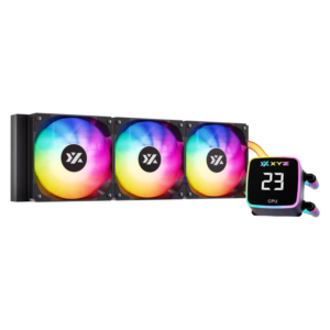 Enfriamiento Líquido XYZ AQUAPULSE FUSION 360 AIO | Tubos Iluminados ARGB | Pantalla de Temperatura | 3 Ventiladores PULSAR | TDP 340W