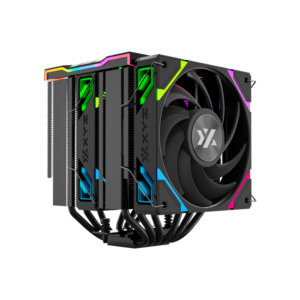 Disipador de Aire  |  CPU Cooler XYZ THERMAX 6 PRO DUO | Doble Torre y 6 Heat Pipes | Pantalla de Temperatura | 2 Ventiladores VORTEX ARGB | TDP 230W - Negro