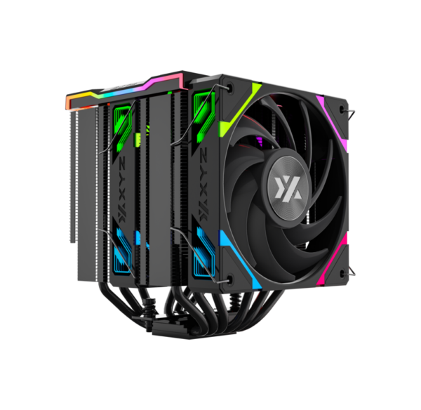 Disipador de Aire  |  CPU Cooler XYZ THERMAX 6 PRO DUO | Doble Torre y 6 Heat Pipes | Pantalla de Temperatura | 2 Ventiladores VORTEX ARGB | TDP 230W