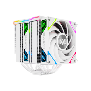 Disipador de Aire  |  CPU Cooler XYZ THERMAX 6 PRO DUO | Doble Torre y 6 Heat Pipes | Pantalla de Temperatura | 2 Ventiladores VORTEX ARGB | TDP 230W - Blanco