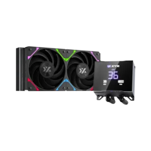 Enfriamiento Líquido XYZ HYDROTEMP AIO 240 Black | Pantalla LCD 3.5" Desmontable | TDP 250W | 2 Ventiladores Vortex PRO ARGB | PWM | Socket Intel & AMD - Negro