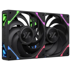 Kit de 3 Ventiladores XYZ VORTEX PRO | Flujo de Aire Invertido (Reversed) | 120mm ARGB | Conexión en Cadena sin Cables | 2000 RPM | - Negro