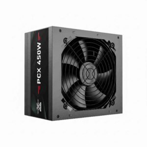 Fuente de Poder XYZ Serie PCX | Factor de Forma ATX | Ventilador de Enfriamiento Integrado | Conectividad SATA y Molex |  Negro - 450W