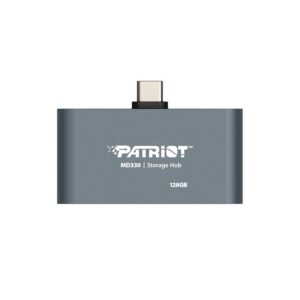 Hub Multifuncional 3 en 1 Patriot MD330 | Almacenamiento Integrado de Alta Velocidad | Salida de Video 4K HDMI | Carga Rápida USB-C PD 3.0 de 100W | Mini Docking Station de 21g - 128GB