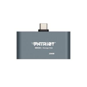 Hub Multifuncional 3 en 1 Patriot MD330 | Almacenamiento Integrado de Alta Velocidad | Salida de Video 4K HDMI | Carga Rápida USB-C PD 3.0 de 100W | Mini Docking Station de 21g - 256GB