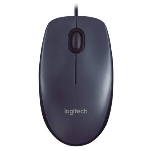 Mouse Alámbrico Logitech M100 | Conexión USB Plug and Play | Sensor Óptico de 1000 DPI | Diseño Ambidiestro de Tamaño Normal | Color Gris Oscuro