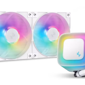 Enfriamiento Líquido AIO para CPU DeepCool LE240 WH V2 Color Blanco | Sistema All-in-One Blanco con Radiador de 240mm | 2 Ventiladores PWM Blancos de 120mm | Tecnología Antifugas Anti-Leak | Sockets Intel LGA1700 y AMD AM5