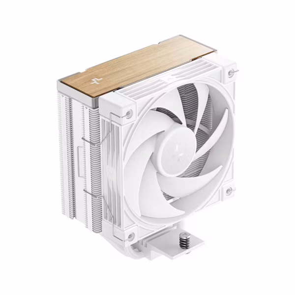 Disipador por Aire para CPU DeepCool AK400 G2 WH Wood Grain | Torre Individual de Disipación | Cubierta Superior con Acabado de Madera | 4 Tubos de Calor de Cobre de 6 mm | 1 Ventilador PWM Blanco de 120 mm | Color Blanco | Sockets Intel LGA1700 y AMD AM5