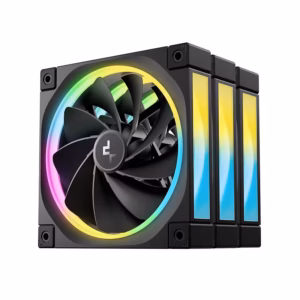 Kit de 3 Ventiladores para CPU y Gabinete DeepCool FL12R 3-in-1 | Ventiladores PWM Negros de 120 mm | Iluminación ARGB Direccionable de 5V | Diseño Invertido de Aspas / Reverse Flow | Rodamientos Hidráulicos Avanzados | Color Negro