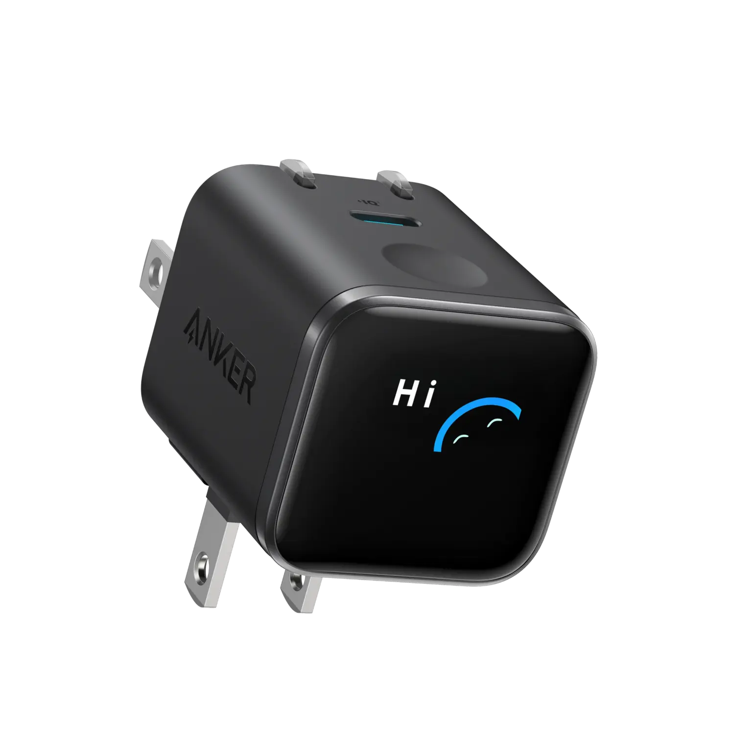 Cargador Rápido USB-C Anker de 45W | Con Pantalla Digital Inteligente | Enchufe Plegable y Compacto | Monitoreo de Potencia en Tiempo Real | Protección ActiveShield