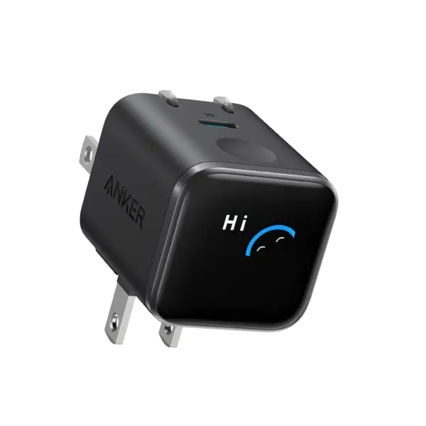 Cargador Rápido USB-C Anker de 45W | Con Pantalla Digital Inteligente | Enchufe Plegable y Compacto | Monitoreo de Potencia en Tiempo Real | Protección ActiveShield
