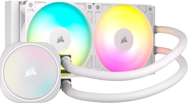 Enfriamiento Líquido para CPU Corsair Nautilus 240 RS ARGB Blanco | Radiador de 240mm | 2 Ventiladores RS120 ARGB | Chasis e Iluminación en Color Blanco | Kit de Montaje Intel y AMD | SKU CW-9060094-WW