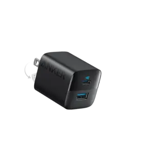 Cargador de Pared Anker 335 Charger 67W | Adaptador de Corriente de Triple Puerto (2x USB-C y 1x USB-A) | Tecnología GaN Fast de Nitruro de Galio | Distribución de Energía Dinámica Inteligente | Enchufe Plegable