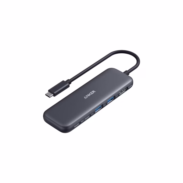 Hub USB-C 5 en 1 Anker 332 | Entrega de Energía Power Delivery de 100W | Salida de Video HDMI 4K | Puertos USB-A y USB-C de 5Gbps | Diseño Ultra Compacto y Ligero