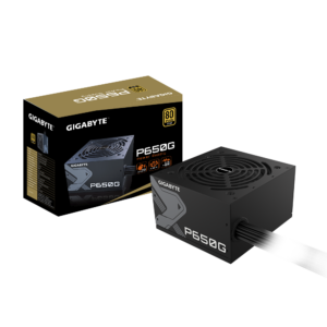 Fuente de Poder GIGABYTE P650G PG5 de 650W | Certificación 80 Plus Gold | Compatible con ATX 3.0 y PCIe 5.0 | Conector Nativo de 16 Pines 12VHPWR | Ventilador Hidráulico de 120mm