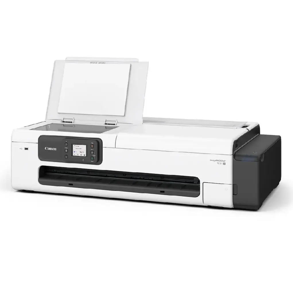 Impresora Multifuncional de Gran Formato Canon imagePROGRAF TC-21M | Plóter de 24 Pulgadas con Escáner A4 Incorporado | Sistema de Tanques de Tinta Recargables de 70 ml | Alimentador Automático de Hojas y Alimentación por Rollo | Impresión CAD y Cartelería | 5815C003