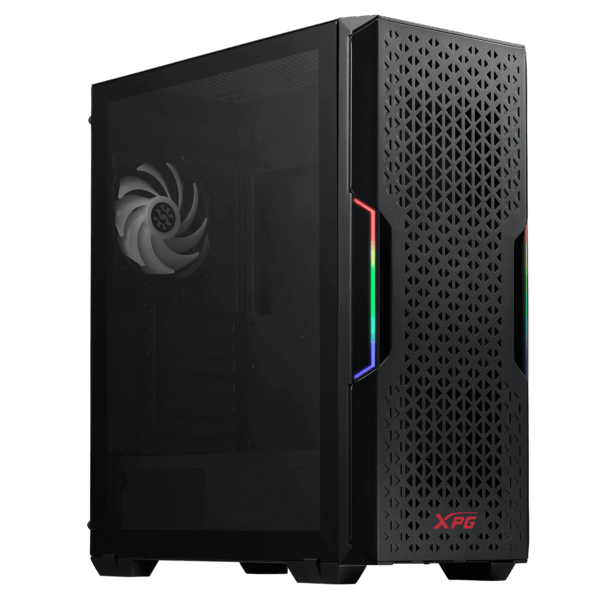 Gabinete Gaming Mid-Tower XPG STARKER AIR White | Panel Frontal de Malla Magnética de Alto Flujo de Aire | Panel Lateral de Vidrio Templado | Efectos de Iluminación ARGB Integrados | Soporte para Placas ATX, Micro-ATX y Mini-ITX | Incluye 2 Ventiladores Preinstalados