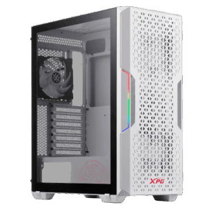 Gabinete Gaming Mid-Tower XPG STARKER AIR Black | Panel Frontal de Malla Magnética de Alto Flujo de Aire | Panel Lateral de Vidrio Templado | Efectos de Iluminación ARGB Integrados | Soporte para Placas ATX, Micro-ATX y Mini-ITX | Incluye 2 Ventiladores Preinstalado