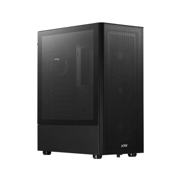 Gabinete Gaming Mid-Tower XPG Valor Mesh Compact | Panel Frontal de Malla Metálica de Alto Flujo de Aire | Panel Lateral de Vidrio Templado | Incluye 4 Ventiladores de 120 mm Preinstalados | Soporte para Placas ATX, Micro-ATX y Mini-ITX