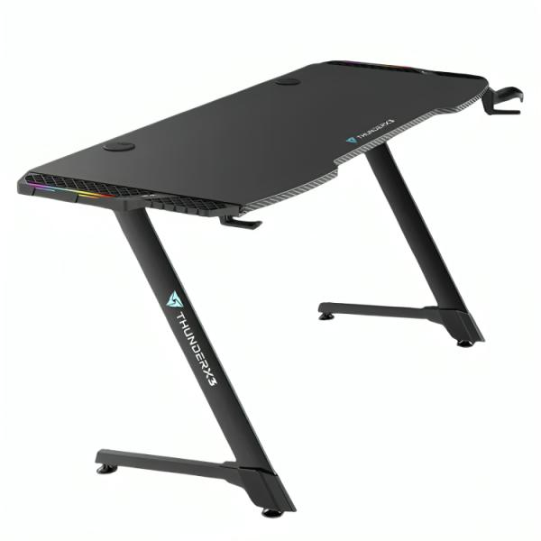 ESCRITORIO GAMING AEROCOOL GD3 RGB ACERO CON POSAVASOS Y SOPORTE PARA HEADSET (CP) NEGRO