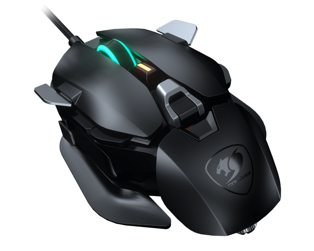 Mouse Gamer Totalmente Personalizable Cougar Dualblader | Sensor Óptico PixArt PMW3389 de 16.000 DPI | Diseño Modular Ergonómico Evolutivo Amidiestro (DYNERGOCON) | Microinterruptores Mecánicos de 60 Millones de Clics | Hasta 12 Botones Programables | Cable Ultraflexible Desmontable | Cougar Dualblader
