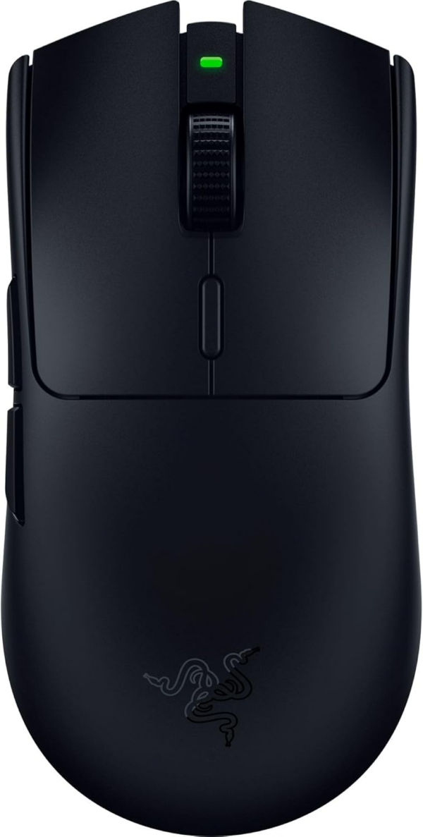 MOUSE GAMING RAZER VIPER V3 HYPERSPEED INALÁMBRICO RF 2.4 GHZ USB 3000 DPI NEGRO -Diseno: Ligero y ambidiestro.
-RGB: No posee iluminacion RGB.
-Tipo de Sensor: optico de alta precision.
-DPI: Hasta 30,000 DPI.
-Tasa de Sondeo: 1000 Hz.
-Conectividad: Inalambrico (Hyperspeed y USB).
-Numero de Botones: 5 botones programables.
-Bateria: Hasta 70 horas de duracion.
Caracteristica adicional: Tecnologia de conectividad avanzada y diseno optimizado para jugadores.