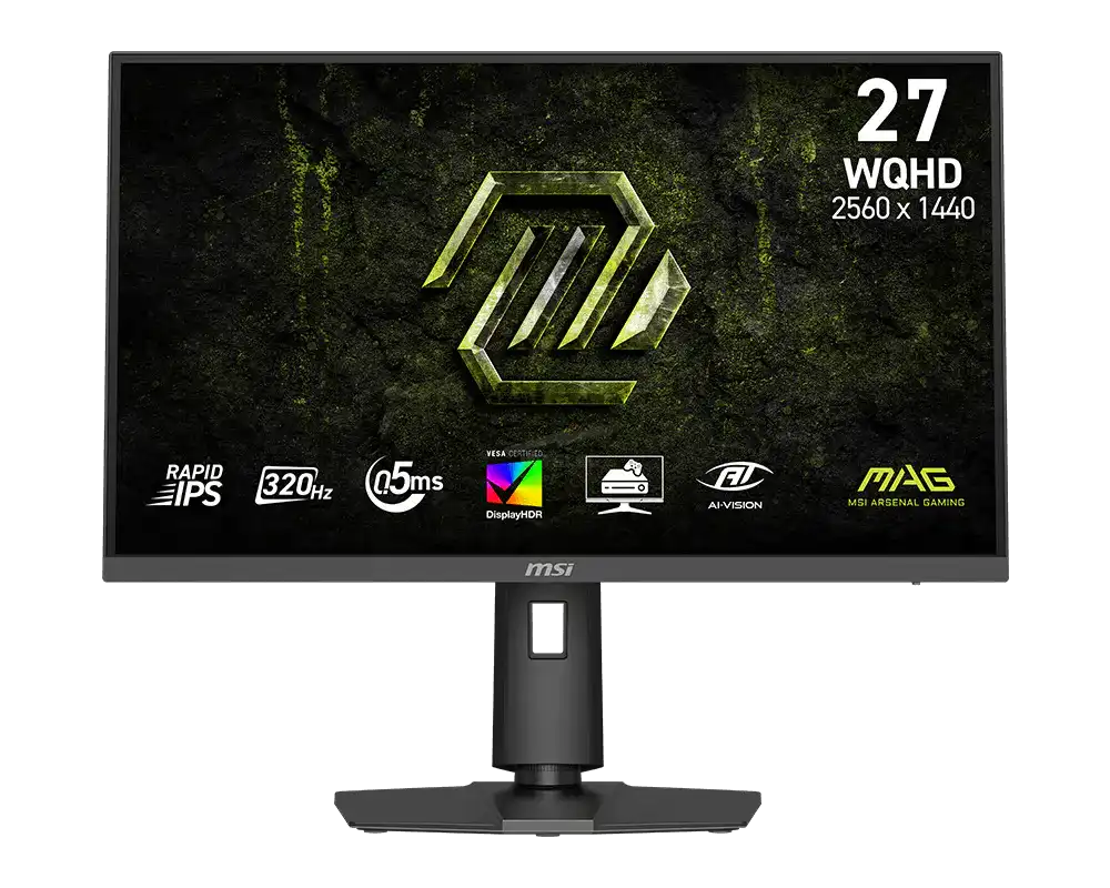Monitor Gamer MSI MAG 274QPF X32 de 27 Pulgadas WQHD (2560 x 1440) | Panel Rapid IPS de Alta Fidelidad | Frecuencia de Actualización de 240Hz | Tiempo de Respuesta de 0.5ms (GtG, Min.) | Soporte Adaptive-Sync | Certificación VESA DisplayHDR 400 | Soporte Ergonómico Ajustable en 4 Vías