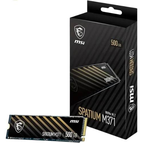Unidad de Estado Sólido Interna M.2 NVMe PCIe MSI SPATIUM M371 500GB | Factor de Forma M.2 2280 PCIe Gen3 x4 NVMe 1.3 | Velocidad de Lectura hasta 2200 MB/s y Escritura hasta 1150 MB/s | Memoria 3D NAND Flash de Alta Densidad | Protección de Datos E2E y Corrección de Errores LDPC ECC | Para Laptops y Motherboards de PC