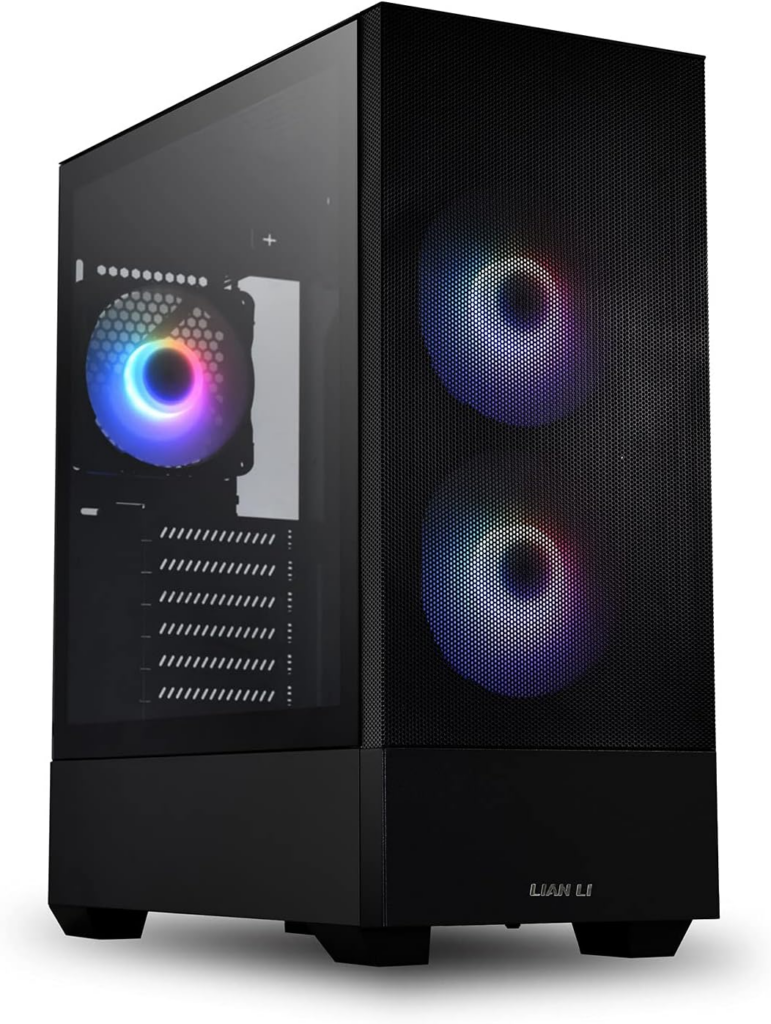 Gabinete Gamer Lian Li Lancool 205 Mid-Tower | Chasis para Placas Madre ATX, Micro-ATX y Mini-ITX | Panel Lateral de Cristal Templado | Incluye 2 Ventiladores PWM de 120 mm Preinstalados | Soporte para Radiadores Líquidos de hasta 280 mm | Filtros Magnéticos Antipolvo